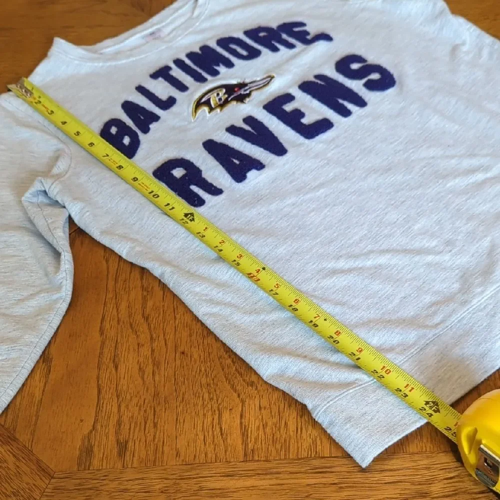 Team Apparel Baltimore Ravens Football Women's Gray Long Sleeve Tee